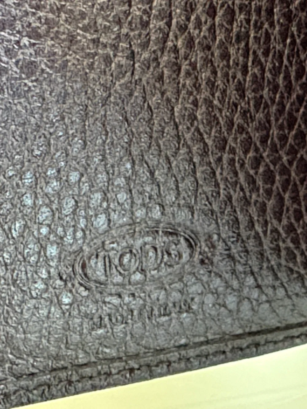 Tod's Black Pebbled Leather Business Card Holder Made in Italy